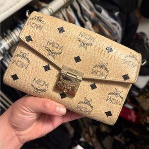 MCM Beige Monogram Clutch